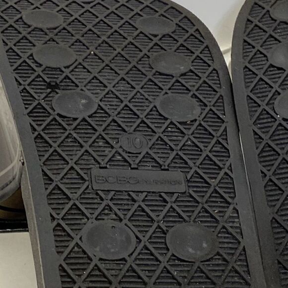 BCBGeneration Women's Black Logo Flip Flop Slides Slippers Size 10 - Picture 9 of 10